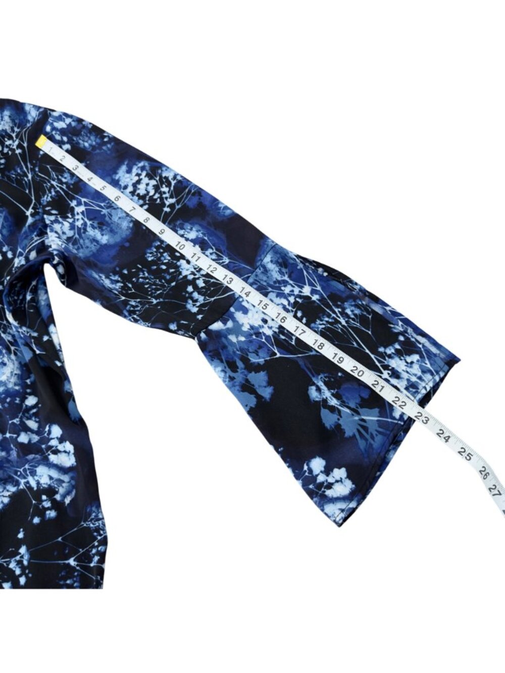 Slim Factor By Investments Womens Blue Floral V-Neck Pullover Blouse SZ XL NEW - Picture 7 of 13